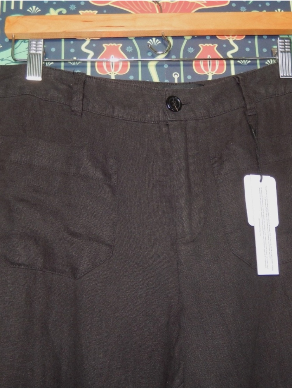 Sanctuary Marine Linen Sailor Black Wide Leg Pants New 28 - Picture 8 of 10